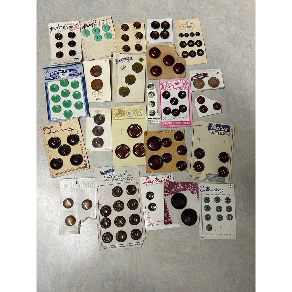 Vintage Buttons Assorted Styles, Shapes, Colors, Sizes and Brands